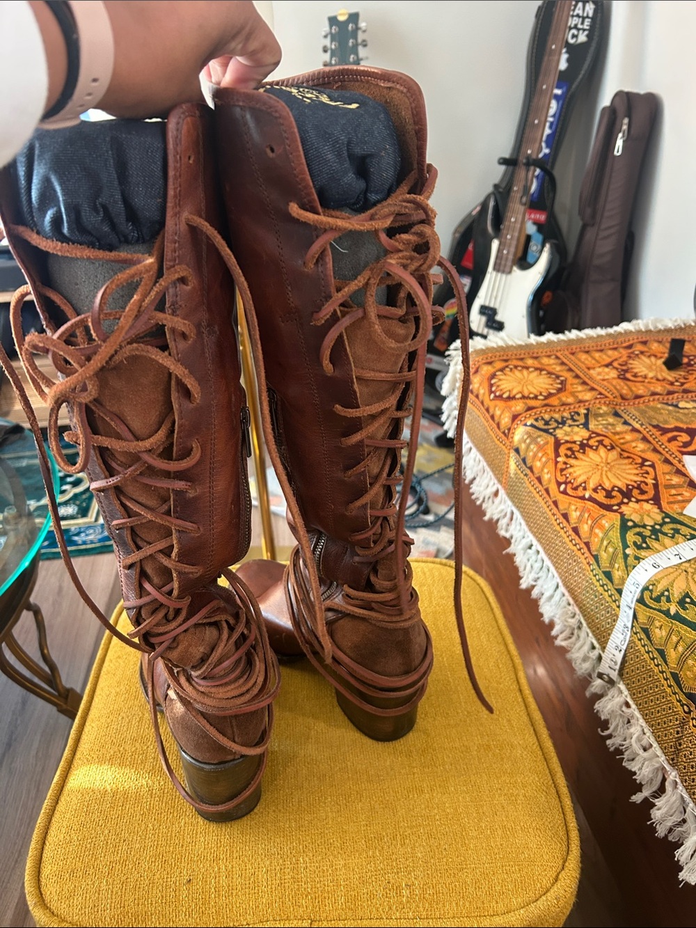 Freebird Coal Talk Leather Boots in Cognac - Picture 14 of 15